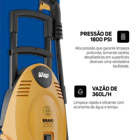 7898152183350 - 7898152183367 - WAP LAVADORA DE ALTA PRESSÃO BRAVO 2550 - 27