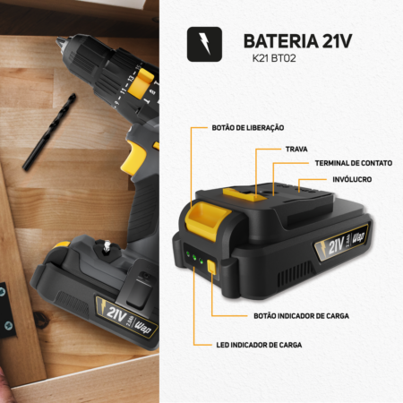 7899831312443 - BATERIA 2 Ah - 21V K21 BT02 - 09
