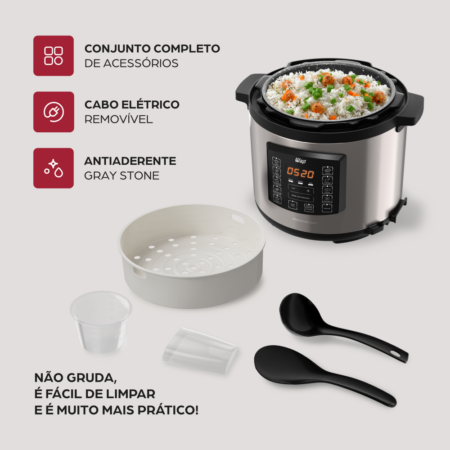 7899831312689 - 7899831312696 - PANELA DE PRESSÃO ELÉTRICA 20