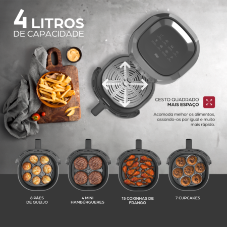 7899831331819 - 7899831331826 - AIRFRY FAMILY 4L CINZA WAFF2C - 11