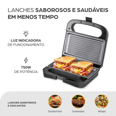 7899831336913 - 7899831336920 - WAP SANDUICHEIRA ELÉTRICA INOX WS750 - 11