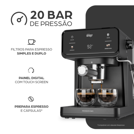 7899831337262 - 7899831337279 - WAP CAFETEIRA ESPRESSO DIGITAL WCM20 -19