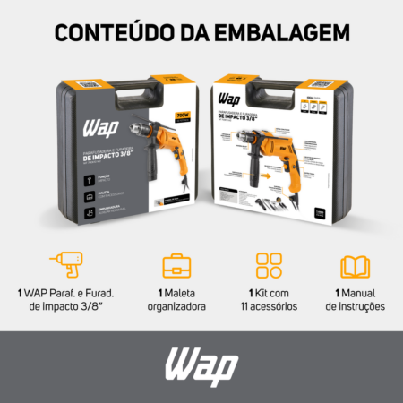 7899831338061 - 7899831338078 - WAP PARAF E FURAD DE IMPACTO WF 700K10 W2 - 18
